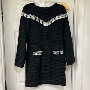 NWT black tweed pearl vintage style dress